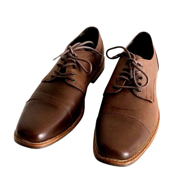 PERRY ELLIS- MENS BROWN COMFY LACE UP SHOES SIZE 11.5 - Picture 1 of 10